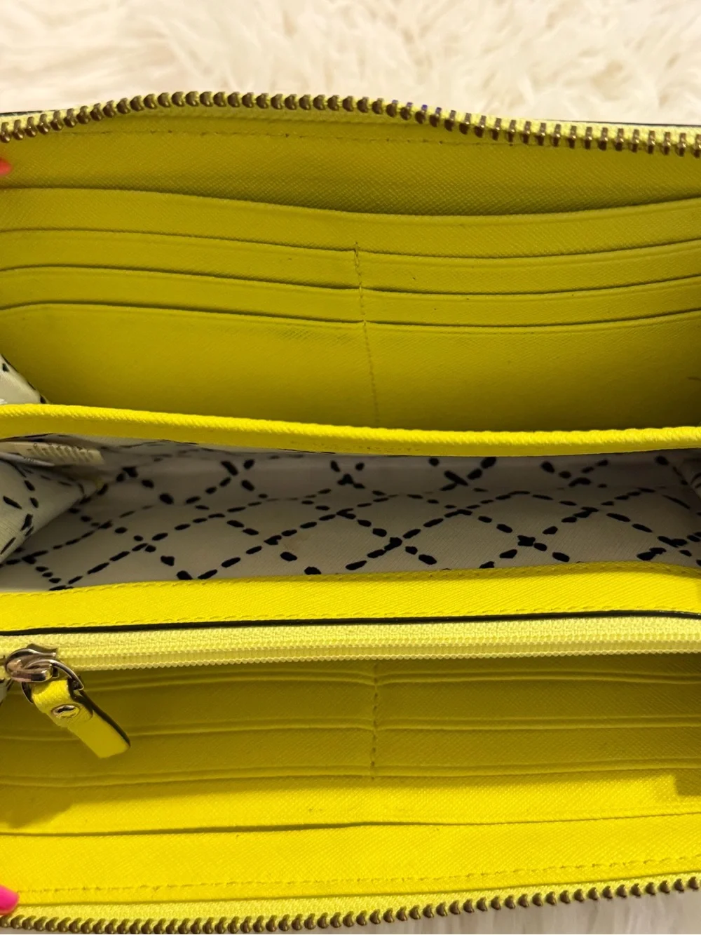 Kate Spade Neda Newbury Lane Zip Around Wallet Neon Yellow